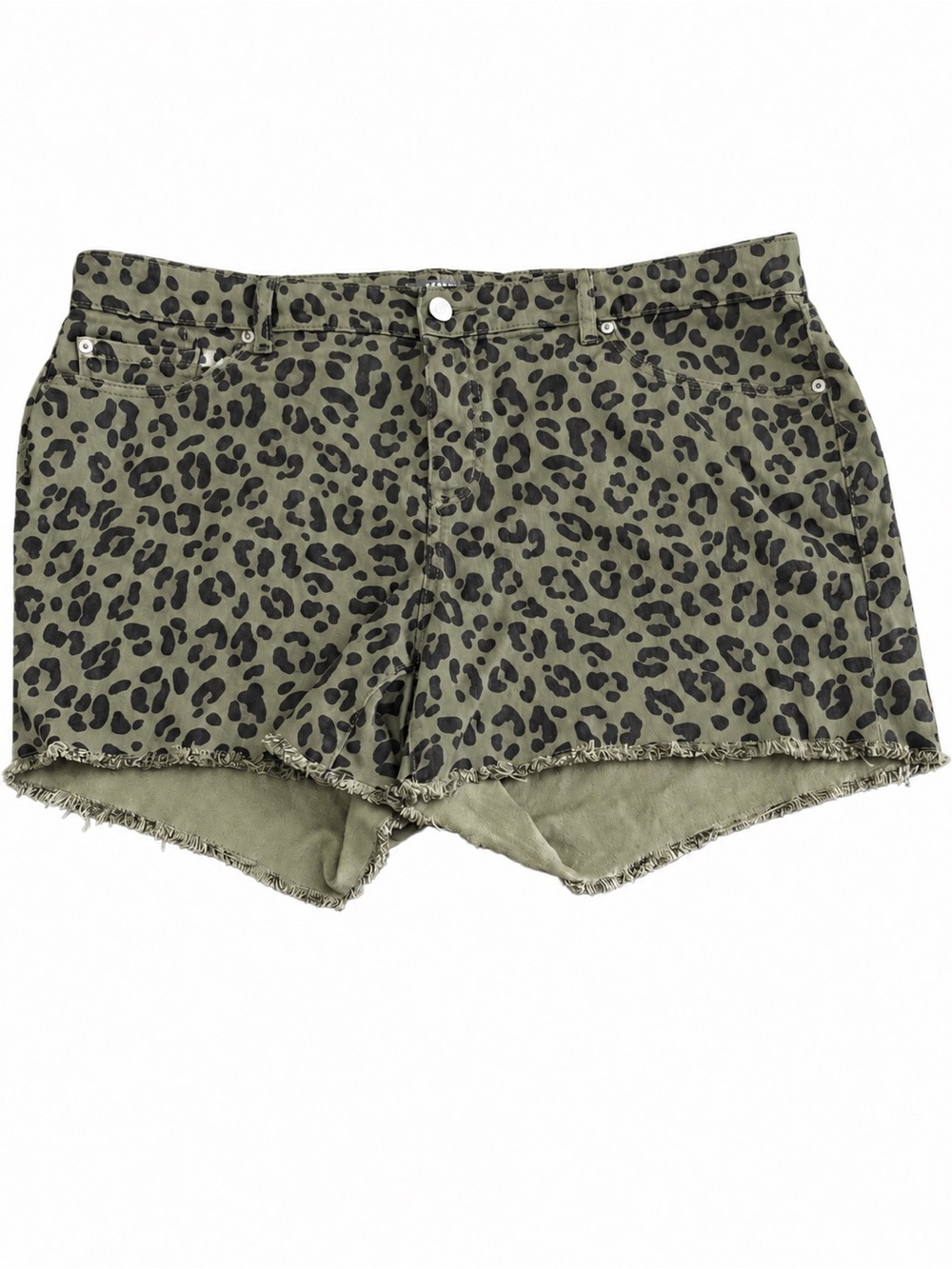 Torrid Vintage Stretch Leopard Print Frayed Cutoff Shorts 20